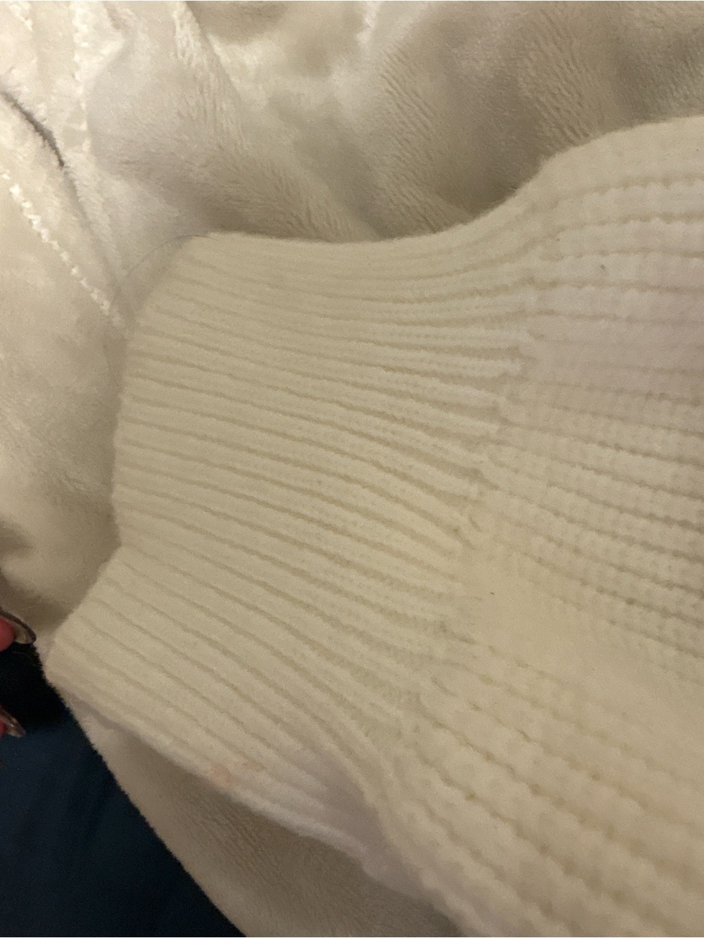 Edikted Cream Ribbed V-Neck Button Cardigan - Picture 4 of 4